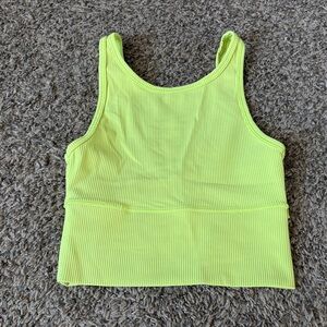 Lululemon Power Pivot Ribbed Tank Top Electric Lemon size 2